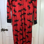 Little‎ Blue House Moose Adult Union Suit Christmas XL Cozy Loungewear Bum Flap Red Photo 0