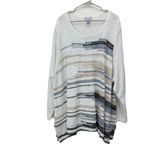 Catherines Beige Striped Long Sleeve Pullover Lightweight Sweater Size 4X Photo 1