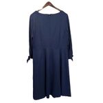 Talbots  Ponte Knit Fit & Flare Dress Size 14 Navy Blue Career Classic Stretch Photo 1