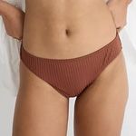 J.Crew Wide Rib Bikini Bottom Size XXS Hipster Full Coverage Brown BM453 New! Photo 0