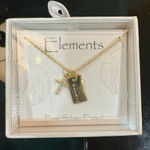 Element Gold Necklace with Silver Cross and Believe Tag Photo 0