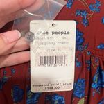 Free People Flower Fields Mini Dress Burgundy Ballon Sleeves Ruffles Boho Small Photo 5