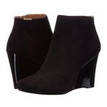 Calvin Klein  Charlaine Black Suede Wedge Pointed Toe Ankle Booties 9.5 Photo 5