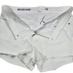 J.Crew Mid Rise Short White Denim Cutoff Frayed Hem Size 32 Photo 3