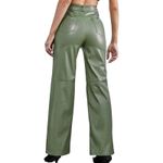 SheIn Faux Leather Pants Size XXS Petite Olive Green Photo 3