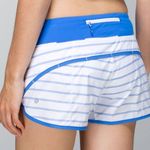 Lululemon Running Shorts White & Blue Striped Photo 0