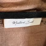 Mustard Seed Open Front Kimono Cardigan Brown Laser Cut Scalloped Hem O/S boho Photo 3