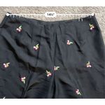 Women’s Vintage y2k 100% Silk Cherry Trouser Pants 10P Black Photo 4