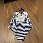 Per D’or Striped Sailor One Piece Swimsuit Size Small Blue Photo 1