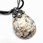 Chico's Chico’s marbled rhinestone beaded corded layered silvertone necklace pendant Photo 2