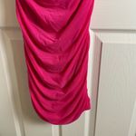 Women's Off The Shoulder Dresses Ruched Fitted Midi Bodycon Dress size large Pink Photo 10