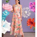 Maggy London  Midi Maxi Dress, Floral Sleeveless Halter Spring lined, size 14 Photo 2