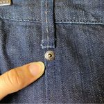 St. John SPORT Double Front Slit Mini Denim Skirt Dark Wash Navy/Black Sz Small Photo 7