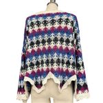 Umgee  Boho Diamond Crochet Knit Multicolor Crop Sweater Poncho Size Small Photo 4