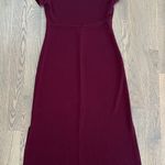 Anthropologie Vintage 90's Short Sleeve V-neck Bodycon Knit Maxi Dress in Burgandy Size Medium Photo 5