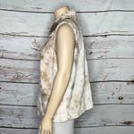 Alfred Dunner Woman NWT Size 2X White & Tan Zip Front Faux Fur Vest Jacket Photo 1