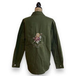 Blue Rain Long Sleeve Embroidered Button Down Women’s L Army Green Photo 1