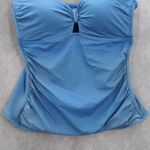 Jantzen  Blue Padded Swim Active Sports Bra Flirty Bow Beach Tankini Top M Medium Photo 3