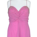 Vintage 90s Y2K Pink Whimsical Beaded Sequin Flower Prom Dress XL Fairycore Glam Photo 7