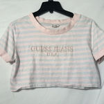Guess x A$AP Rocky Striped Pastel Crop Top - Pink/Blue - Size M Photo 0