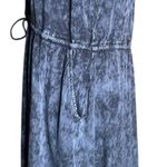 Torrid  Mini Challis Zip-Front Shirt Dress Acid Wash Black Sz L Cinch Waist Goth Photo 4