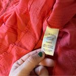 fever Coral Stripe Crochet Keyhole Boho Top in Size XL Pink Photo 14