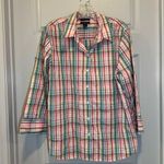 Westbound  Multicolor Plaid Print 3/4 Sleeve Button Up Blouse 16 Photo 0