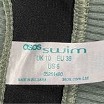 ASOS Swim Green Ribbed Crop Bikini Top Photo 5