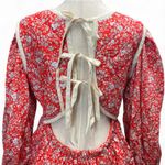 Loeffler Randall NWT Laney Short Dress Red Rosette Floral Cotton Cottagecore Photo 4