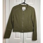 Anthropologie  HEI HEI Quilted Olive Green Zip Up Jacket Womens Size XS Photo 0