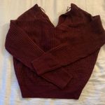 FashioNova red twist back sweater off the shoulder Photo 0