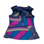 Worthington Sleevless Top Stripe Faux Leather Dressy Geometric size large Photo 1