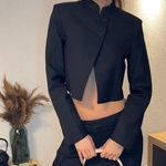 ZARA blazer cropped suit jacket black casual business Photo 7