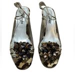 Azurée Cannes Animal Print Clear Heel Slingback Heels Size 7 Brown Photo 1