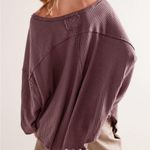 Free People  We The Free Coraline Thermal‎ Waffle Knit Top Chocolate Photo 2