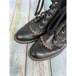 Laredo  Vintage Cowboy Boots Kiltie Fringe Silver Heel Guards Size 8.5 Lace Roper Photo 2