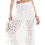 Berksha Bershka lace midi skirt in white Photo 0
