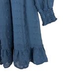Lattcas Mini Dress Size S Blue Swiss Dot V Photo 2