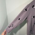 Disney Store Grey Allover Mickey Mouse Embroidered Long Sleeve Sweatshirt Size L Photo 6