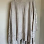 Marla Wynne Tan Boxy Cardigan Poncho Open Front w Pockets Size 2x/3x Linen Blend Photo 6