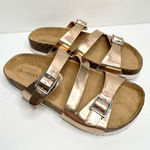 Lisa Vicky‎ Sandals Womens Size 6 Rose Gold Slip On Slides Photo 0