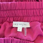 VICI X Emily Travis Fuchsia Pink Tiered Ruffle Micro Pleated Skirt Size Large Photo 3