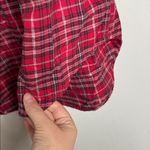 Lands' End Red/Black/Silver Plaid Holiday Flannel Tartan Pleated Tunic Shirt 8T Photo 6