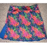 Birdies & Bows Athletic Skort Sz Medium Multicolor Leaf Print Tennis Golf Skirt Blue Photo 0