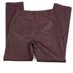 Lafayette 148  Dark Red Wax Coated Skinny Pant Jeans Photo 3