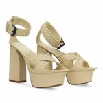 Bottega Veneta New  Platform Sandals - Antique /
Cream Leather - EU 37.5 Photo 0