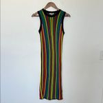 ASOS  Knitted Vertical Striped Midi Dress Black Multicolor Rainbow Size 2 NWT Photo 1