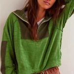 We The Free Free People Like New Green Quarter Zip Sweater: Size- Small Photo 0