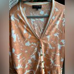 Jones New York  Collection Cardigan Sweater XL Orange White Photo 4