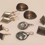 Lot Of 5 Vintage Modern Costume Jewelry Earrings Pierced All Signed Photo 1